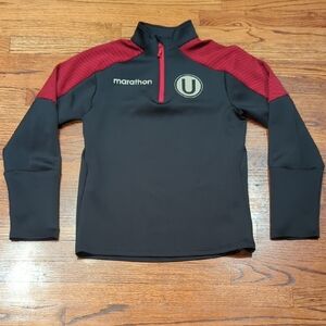 Marathon Universitario Black and Red Quarter-Zip Pullover